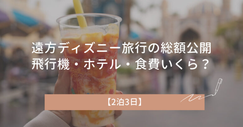 遠方ディズニー旅行の総額公開｜飛行機・ホテル・食費いくらかかった？【2泊3日】